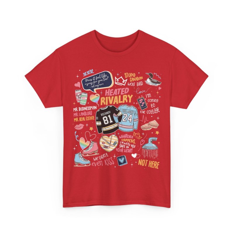 Heated Rivalry | Hollanov Hockey Romance Rozanov & Hunter Couple Bookish T-Shirt