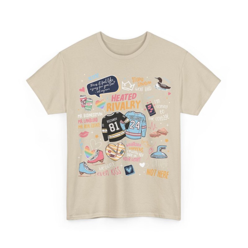 Heated Rivalry | Hollanov Hockey Romance Rozanov & Hunter Couple Bookish T-Shirt