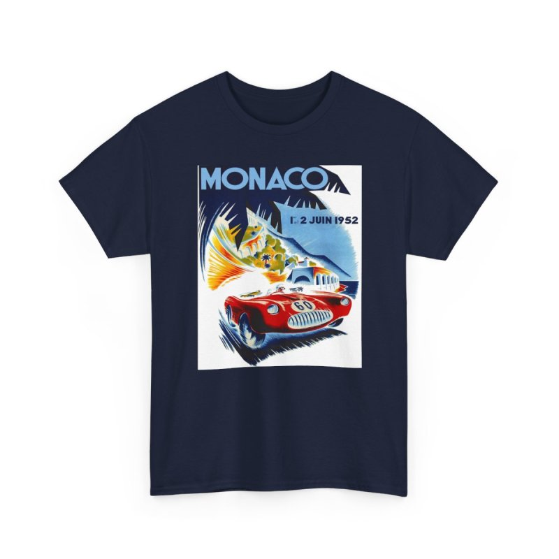 MONACO 1952 Grand Prix T-Shirt | Vintage Auto Racing Poster Tee