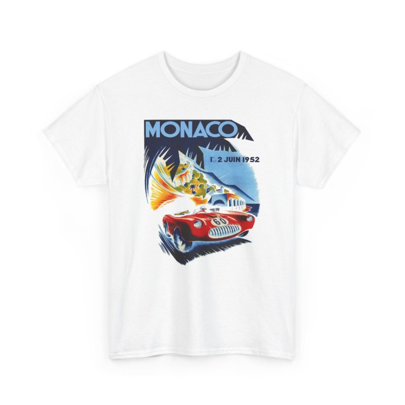 MONACO 1952 Grand Prix T-Shirt | Vintage Auto Racing Poster Tee