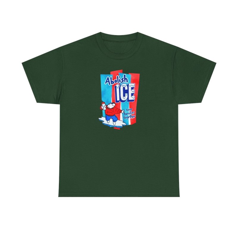 Abolish Icee T-Shirt | Keep Families Together Funny Satire Tee | Retro Polar Bear Frozen Treat Slushie Unisex Shirt