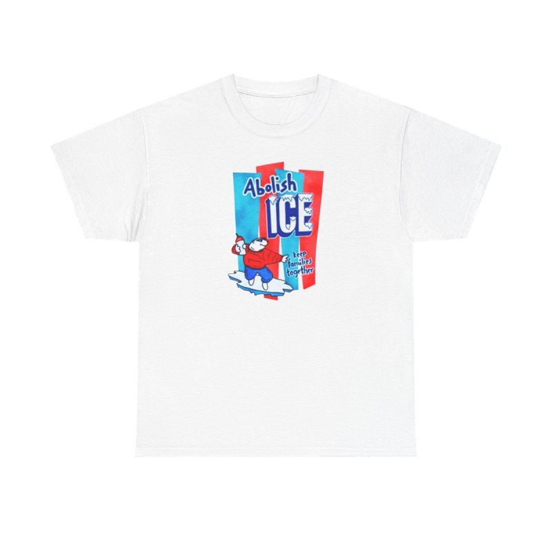 Abolish Icee T-Shirt | Keep Families Together Funny Satire Tee | Retro Polar Bear Frozen Treat Slushie Unisex Shirt