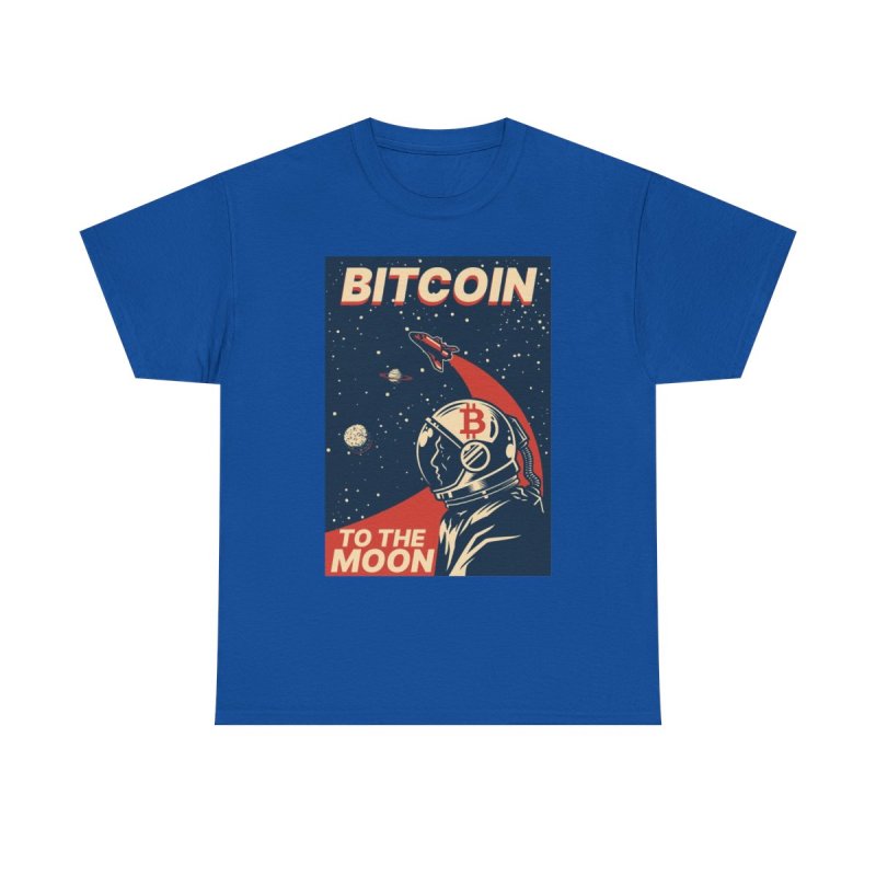 Bitcoin To The Moon T-Shirt | Retro Space Poster Crypto HODL Tee