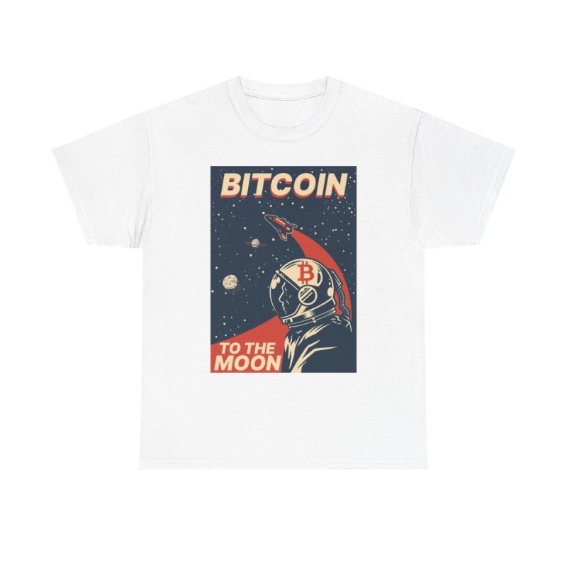 Bitcoin To The Moon T-Shirt | Retro Space Poster Crypto HODL Tee