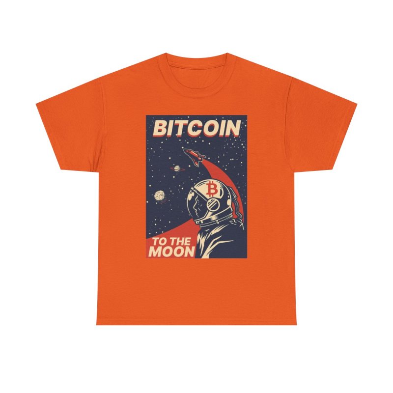 Bitcoin To The Moon T-Shirt | Retro Space Poster Crypto HODL Tee