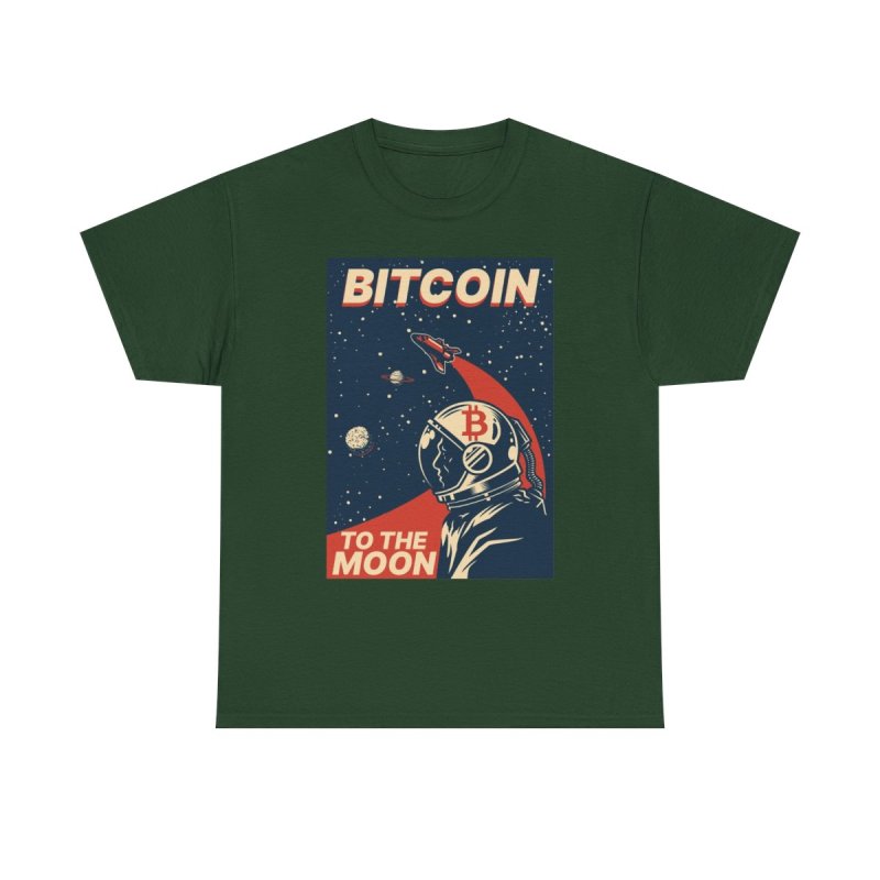 Bitcoin To The Moon T-Shirt | Retro Space Poster Crypto HODL Tee