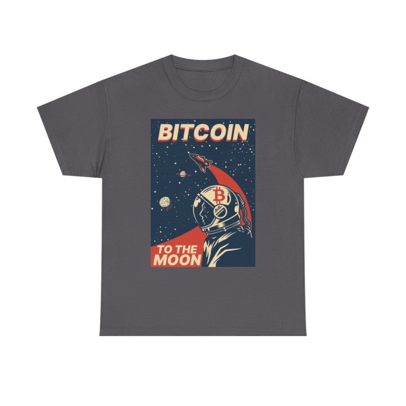 Bitcoin To The Moon T-Shirt | Retro Space Poster Crypto HODL Tee