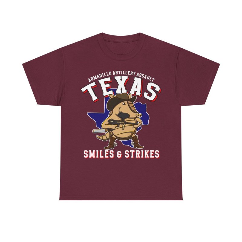 Texas Armadillo Paintball Squad T-Shirt | Funny Texas Paintball Tee | Armadillo Artillery Assault Graphic Shirt