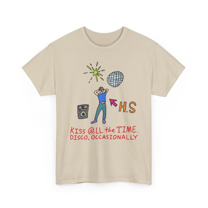 Harry Styles Inspired | Kiss All The Time Disco Occasionally | Hand-Drawn H.S. Illustration Shirt