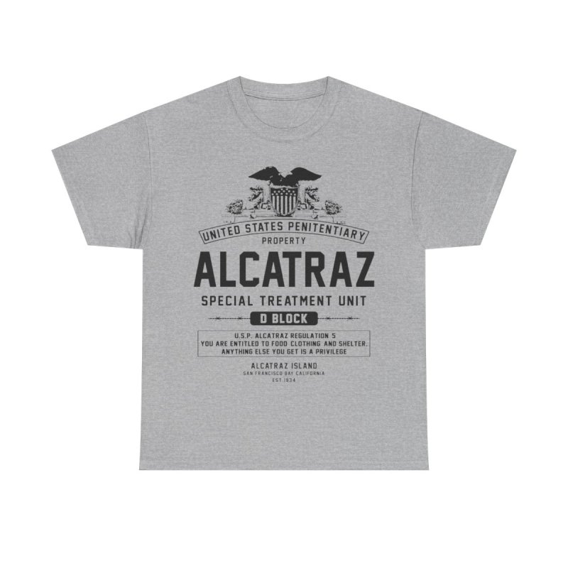 Alcatraz D-Block Special Treatment Unit T-Shirt | U.S. Penitentiary Regulation 5 Tee