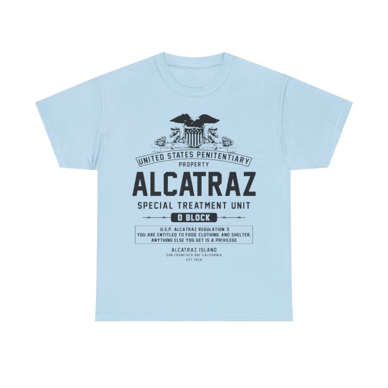 Alcatraz D-Block Special Treatment Unit T-Shirt | U.S. Penitentiary Regulation 5 Tee