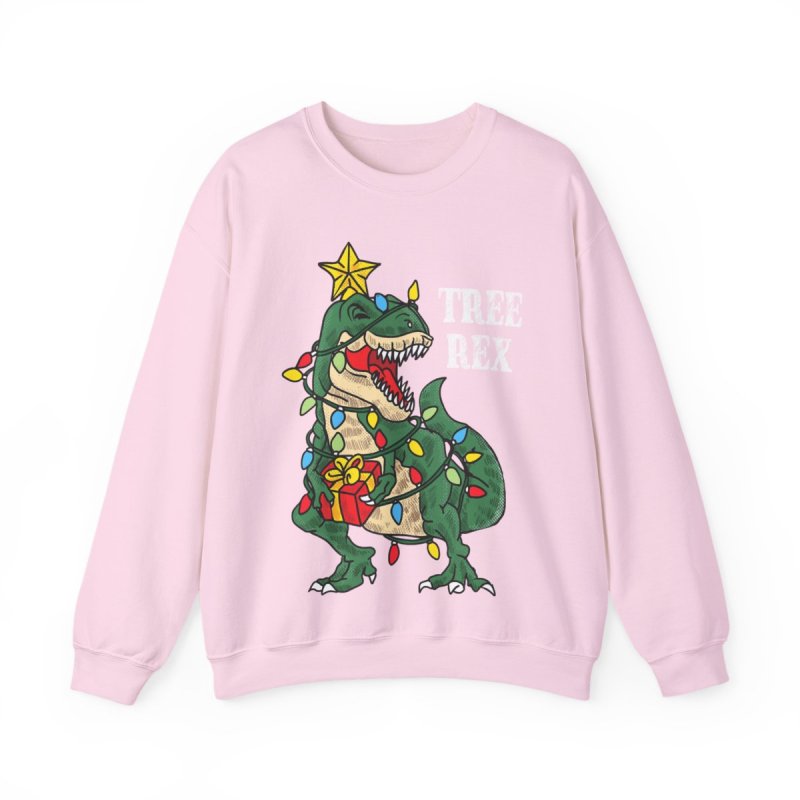 Christmas Tree Rex Dinosaur Sweatshirt | Funny Holiday Pun Dino Gift
