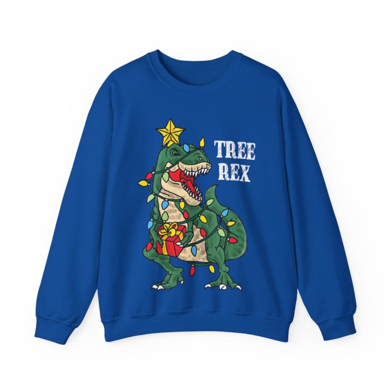 Christmas Tree Rex Dinosaur Sweatshirt | Funny Holiday Pun Dino Gift