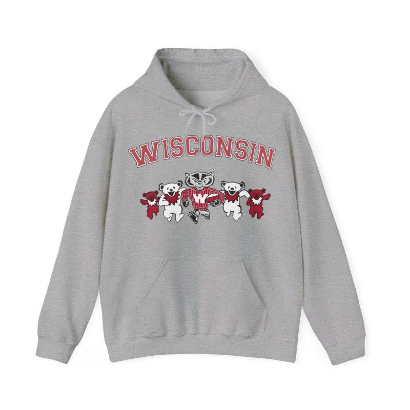 University of Wisconsin-Madison Hoodie | UW Madison Bucky Badger & Bears Sweatshirt | Vintage Wisconsin Varsity Pullover