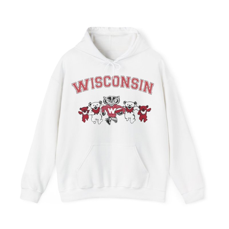 University of Wisconsin-Madison Hoodie | UW Madison Bucky Badger & Bears Sweatshirt | Vintage Wisconsin Varsity Pullover