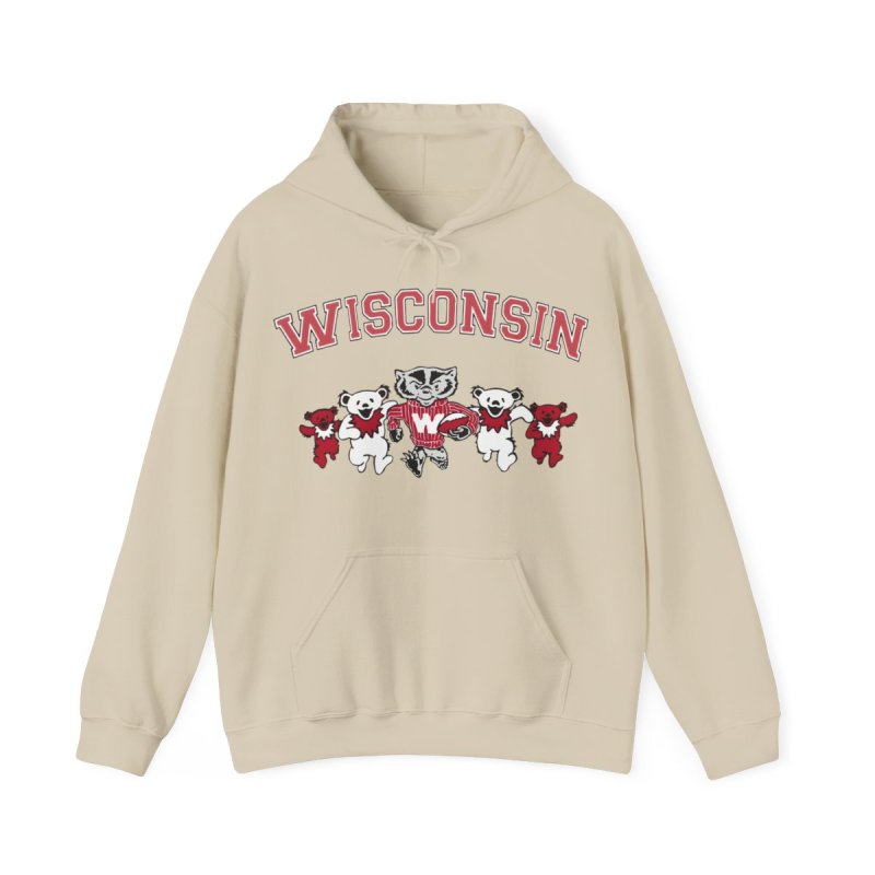 University of Wisconsin-Madison Hoodie | UW Madison Bucky Badger & Bears Sweatshirt | Vintage Wisconsin Varsity Pullover
