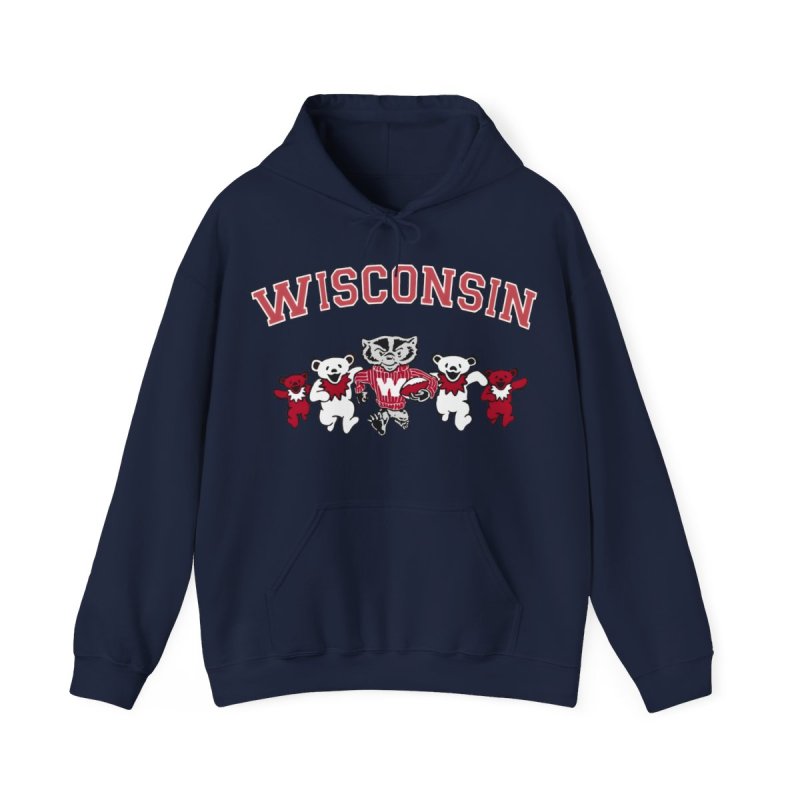 University of Wisconsin-Madison Hoodie | UW Madison Bucky Badger & Bears Sweatshirt | Vintage Wisconsin Varsity Pullover