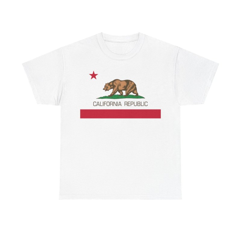 California Republic State Flag T-Shirt | Grizzly Bear Vintage Graphic Tee | CA Republic Bear Flag Revolt Shirt