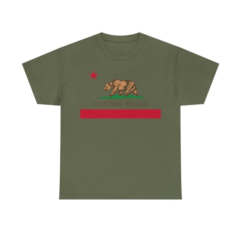 California Republic State Flag T-Shirt | Grizzly Bear Vintage Graphic Tee | CA Republic Bear Flag Revolt Shirt