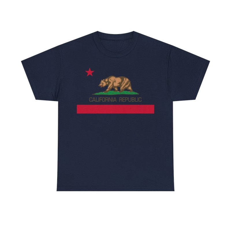 California Republic State Flag T-Shirt | Grizzly Bear Vintage Graphic Tee | CA Republic Bear Flag Revolt Shirt