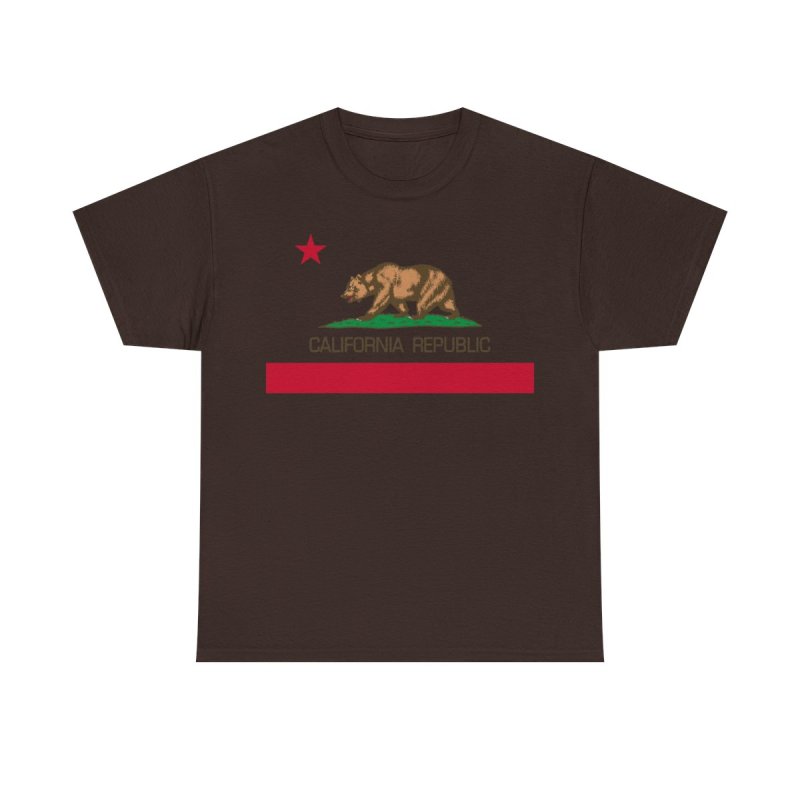 California Republic State Flag T-Shirt | Grizzly Bear Vintage Graphic Tee | CA Republic Bear Flag Revolt Shirt