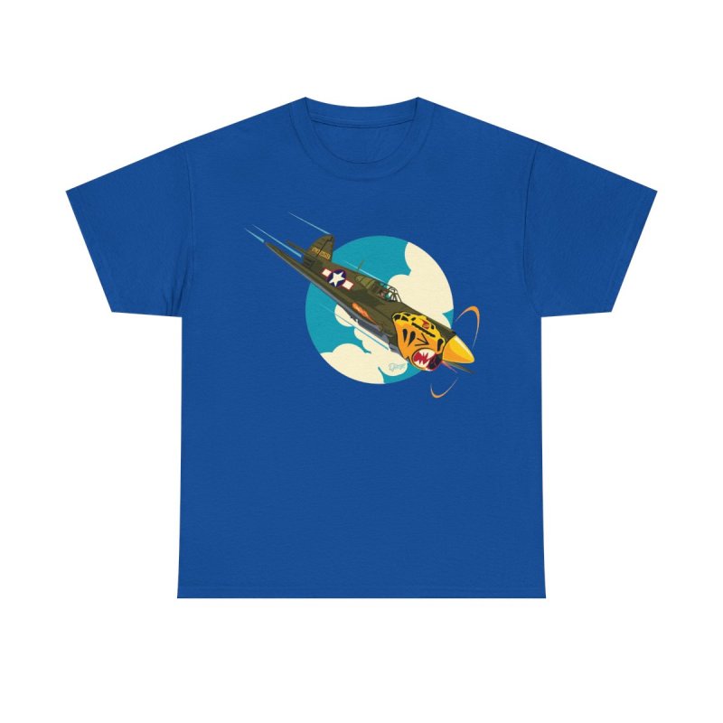 Aleutian Flying Tigers P-40 T-Shirt | WWII Aviation History Vector Tee