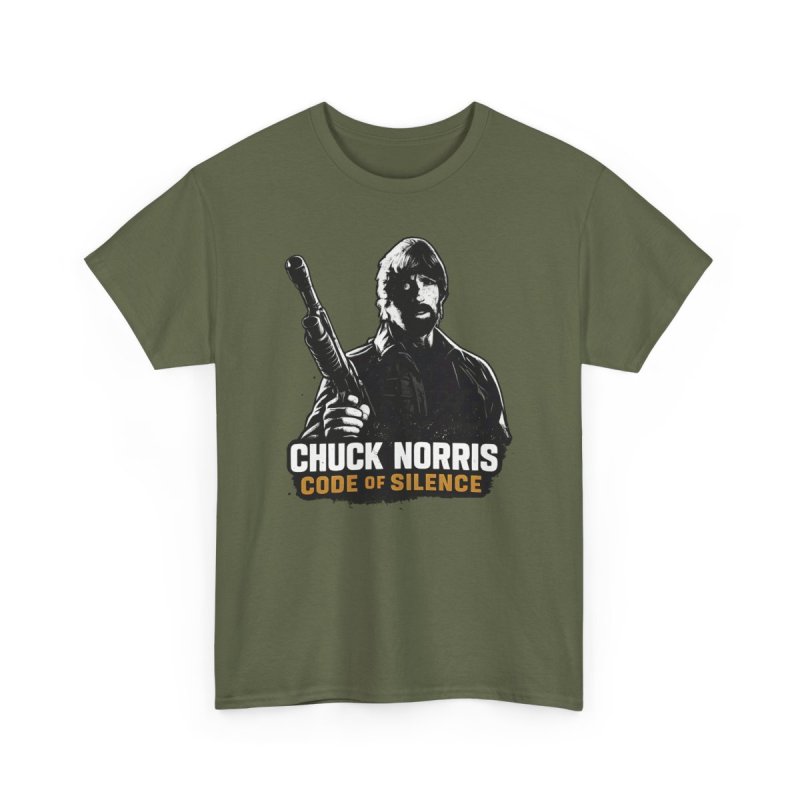 Chuck Norris Code of Silence T-Shirt | Classic Action Movie | Retro Stencil Legend Action Shirt