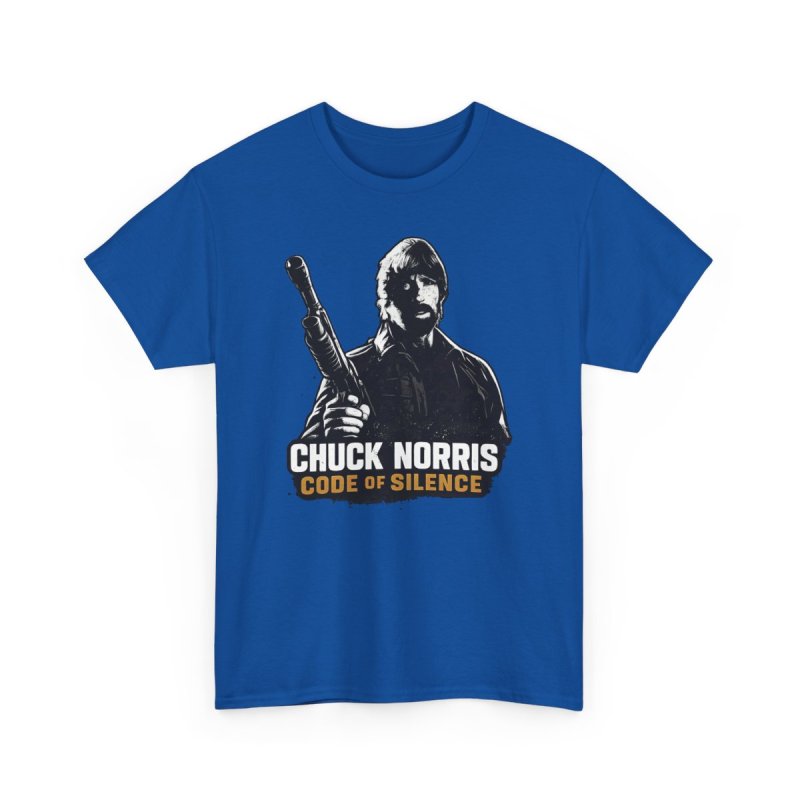 Chuck Norris Code of Silence T-Shirt | Classic Action Movie | Retro Stencil Legend Action Shirt