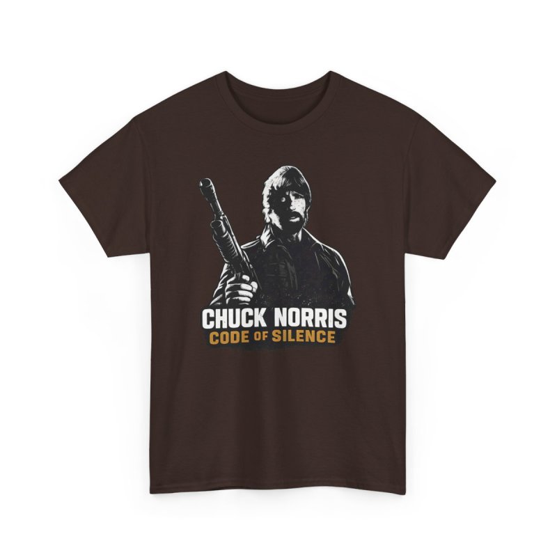 Chuck Norris Code of Silence T-Shirt | Classic Action Movie | Retro Stencil Legend Action Shirt