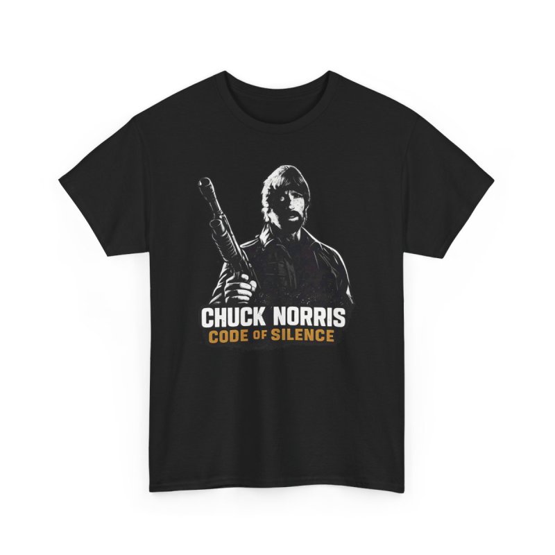 Chuck Norris Code of Silence T-Shirt | Classic Action Movie | Retro Stencil Legend Action Shirt