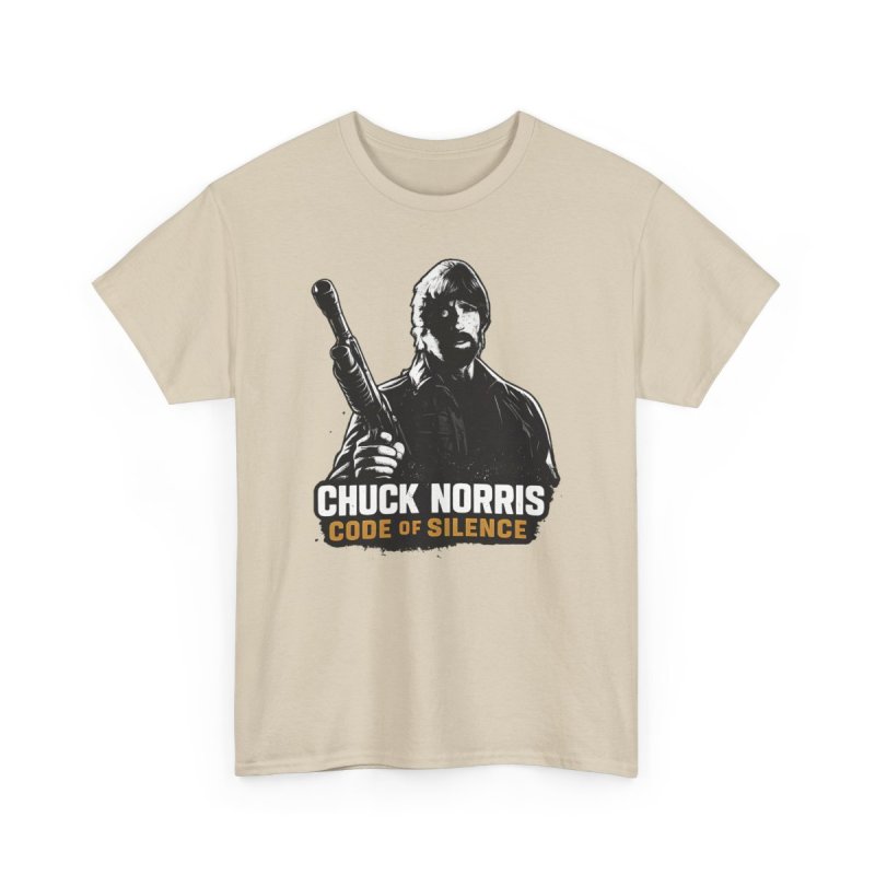 Chuck Norris Code of Silence T-Shirt | Classic Action Movie | Retro Stencil Legend Action Shirt