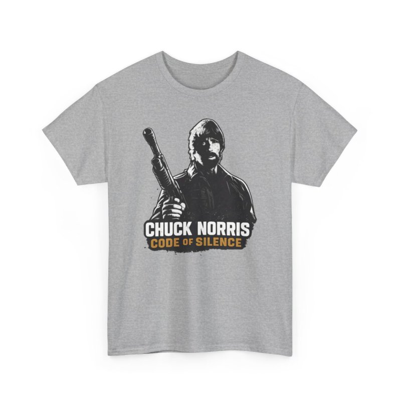 Chuck Norris Code of Silence T-Shirt | Classic Action Movie | Retro Stencil Legend Action Shirt
