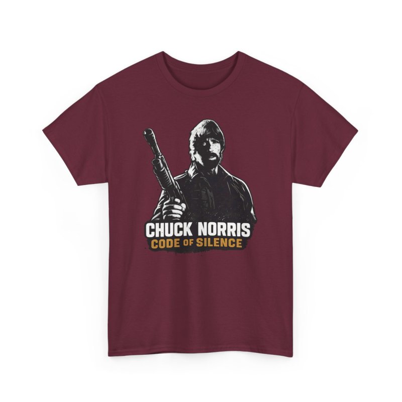Chuck Norris Code of Silence T-Shirt | Classic Action Movie | Retro Stencil Legend Action Shirt