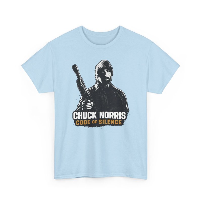 Chuck Norris Code of Silence T-Shirt | Classic Action Movie | Retro Stencil Legend Action Shirt
