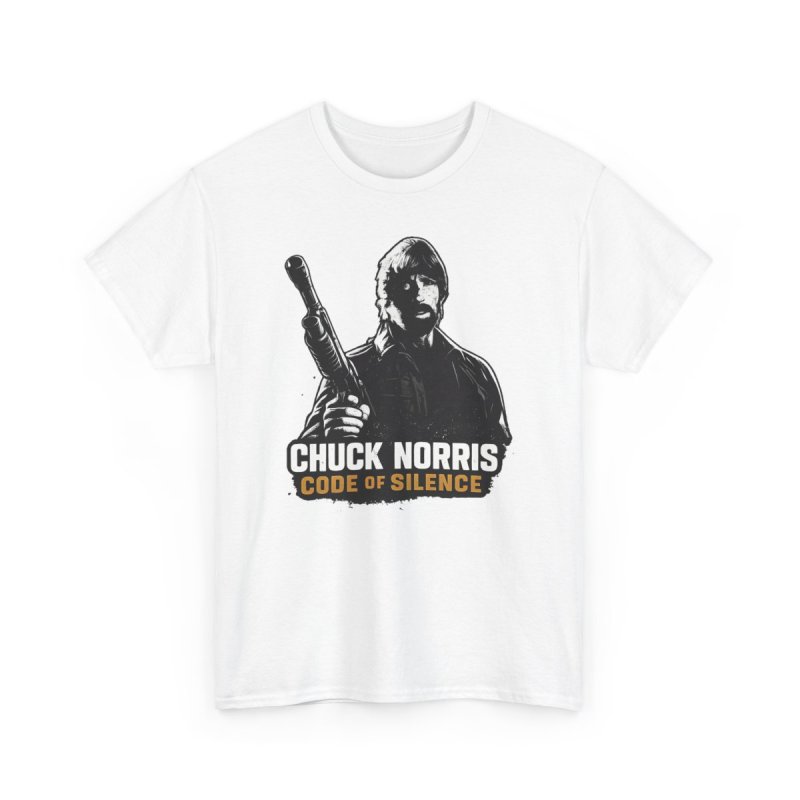 Chuck Norris Code of Silence T-Shirt | Classic Action Movie | Retro Stencil Legend Action Shirt