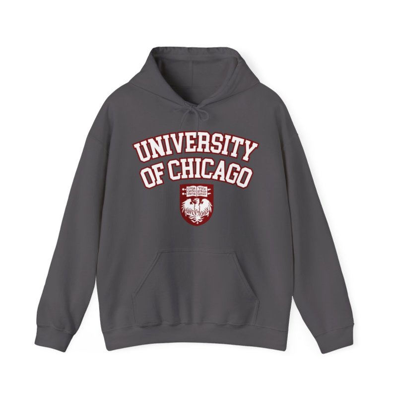 University of Chicago Hoodie | UChicago Maroons Collegiate Sweatshirt | Vintage Campus Crest Hoodie | UChicago Varsity Red Pullover