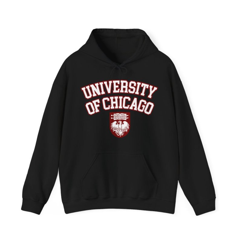 University of Chicago Hoodie | UChicago Maroons Collegiate Sweatshirt | Vintage Campus Crest Hoodie | UChicago Varsity Red Pullover