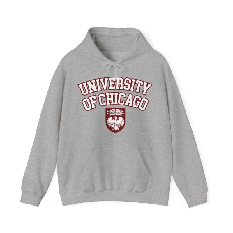 University of Chicago Hoodie | UChicago Maroons Collegiate Sweatshirt | Vintage Campus Crest Hoodie | UChicago Varsity Red Pullover