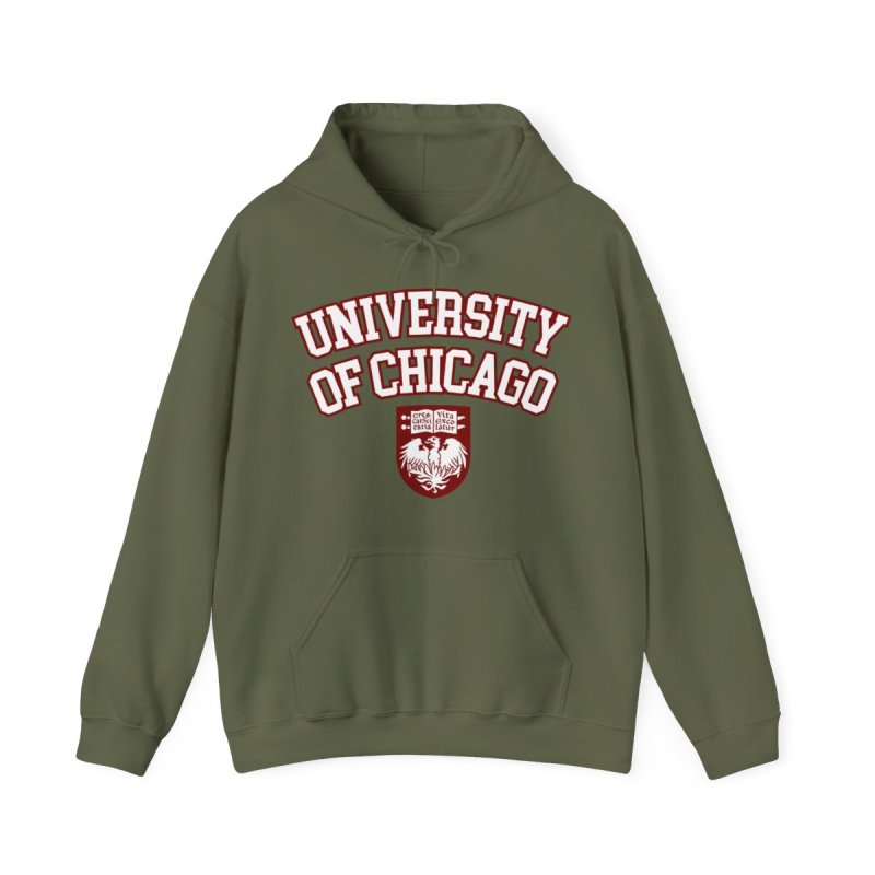 University of Chicago Hoodie | UChicago Maroons Collegiate Sweatshirt | Vintage Campus Crest Hoodie | UChicago Varsity Red Pullover