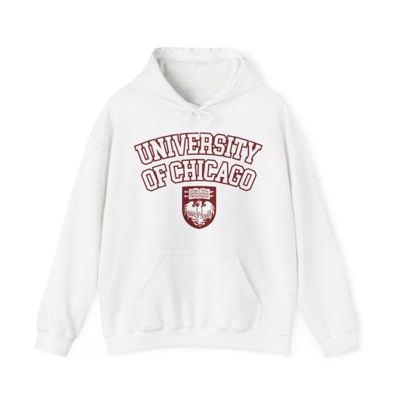 University of Chicago Hoodie | UChicago Maroons Collegiate Sweatshirt | Vintage Campus Crest Hoodie | UChicago Varsity Red Pullover