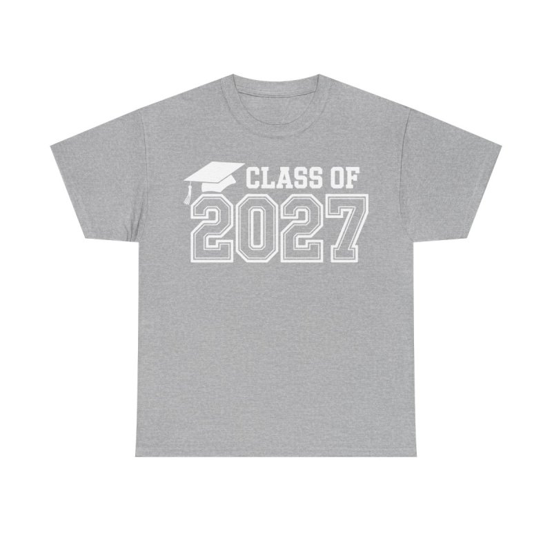 Class of 2027 T-Shirt | Graduation Cap Academic Graphic Tee | Senior Year Milestone Shirt
