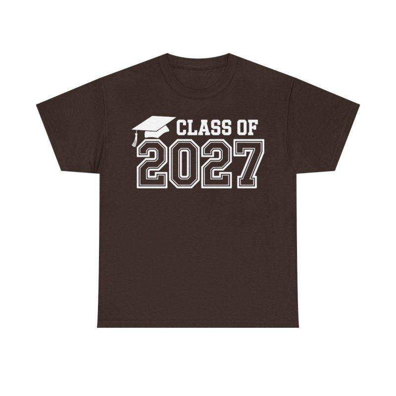 Class of 2027 T-Shirt | Graduation Cap Academic Graphic Tee | Senior Year Milestone Shirt