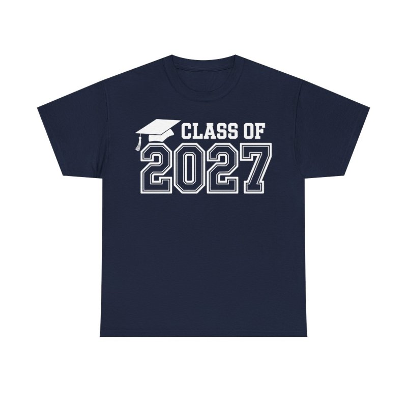Class of 2027 T-Shirt | Graduation Cap Academic Graphic Tee | Senior Year Milestone Shirt