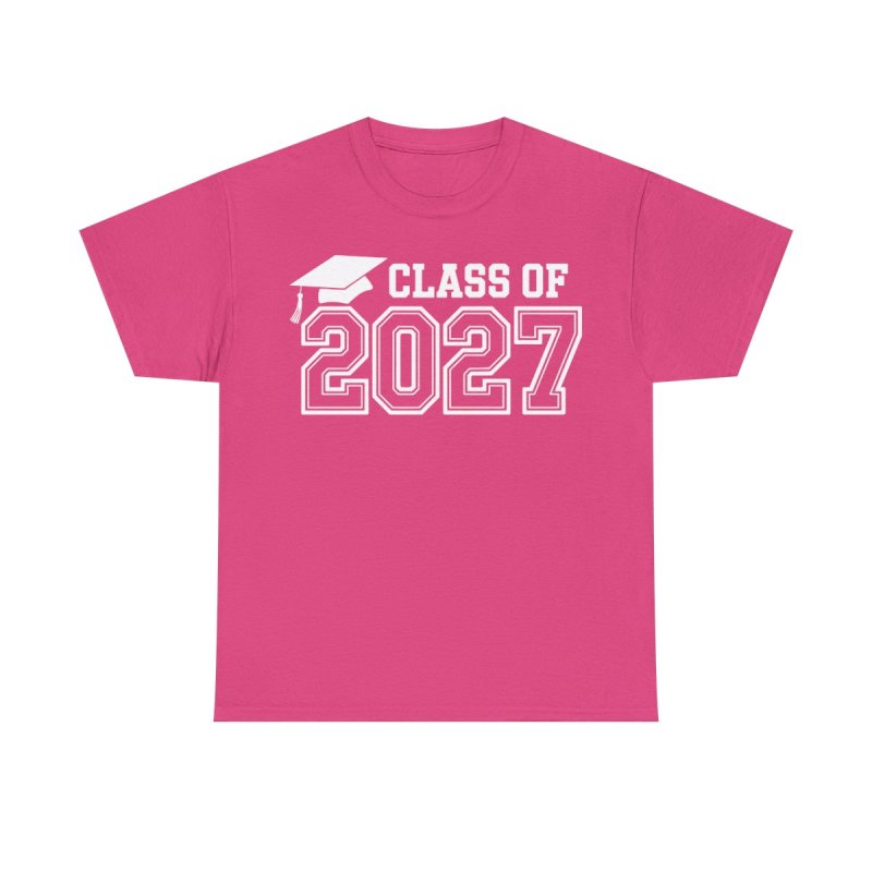 Class of 2027 T-Shirt | Graduation Cap Academic Graphic Tee | Senior Year Milestone Shirt