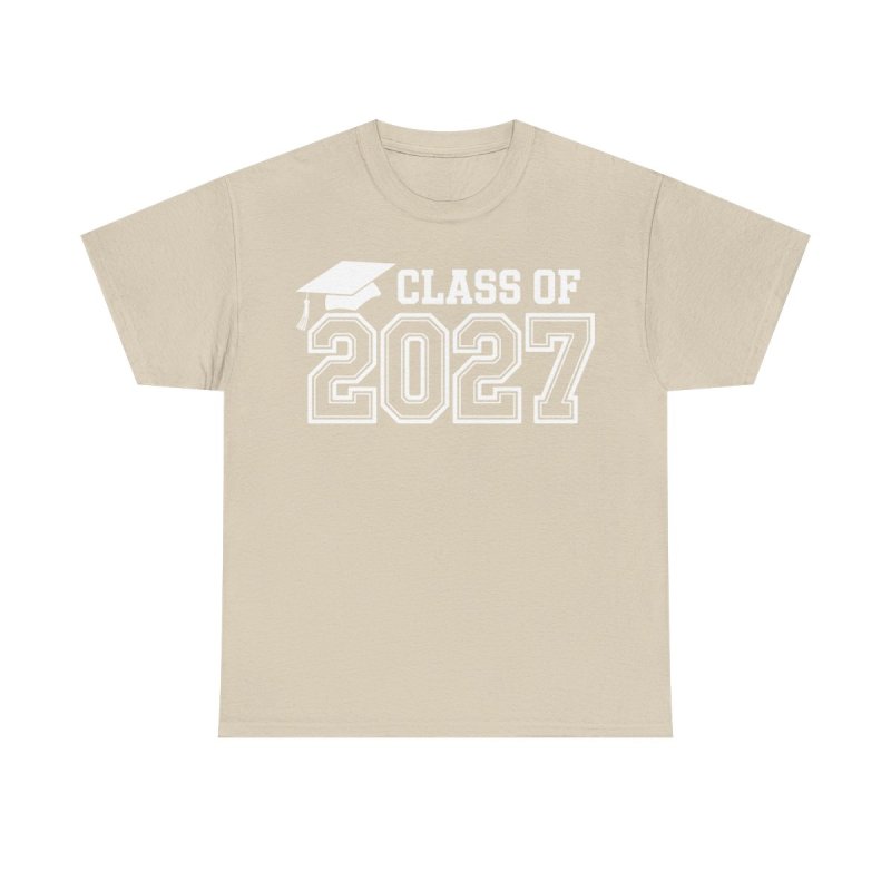 Class of 2027 T-Shirt | Graduation Cap Academic Graphic Tee | Senior Year Milestone Shirt