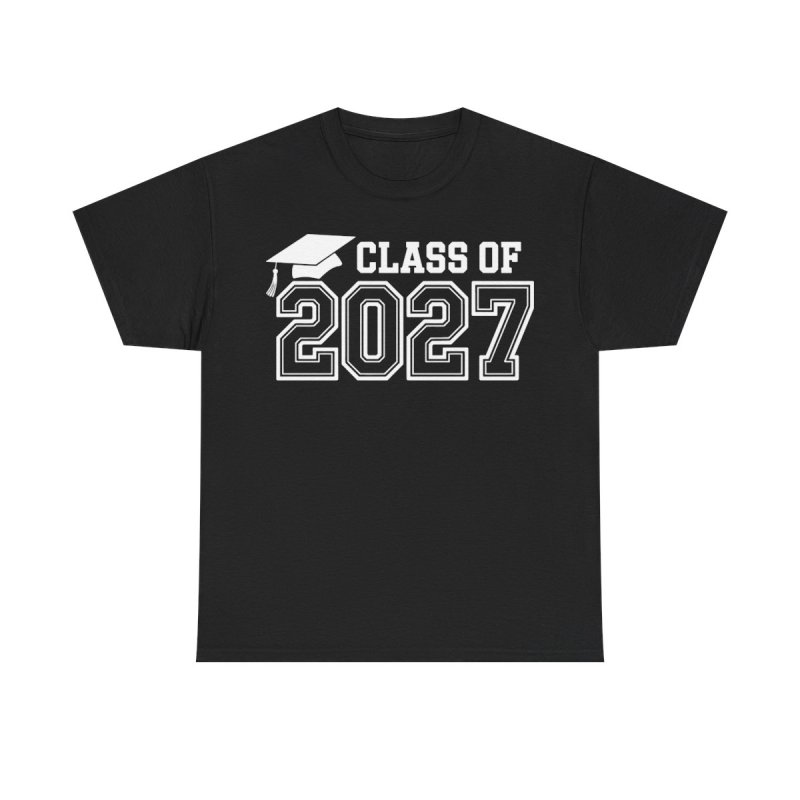 Class of 2027 T-Shirt | Graduation Cap Academic Graphic Tee | Senior Year Milestone Shirt