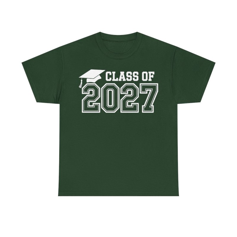 Class of 2027 T-Shirt | Graduation Cap Academic Graphic Tee | Senior Year Milestone Shirt