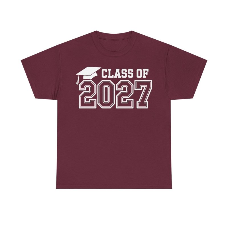Class of 2027 T-Shirt | Graduation Cap Academic Graphic Tee | Senior Year Milestone Shirt