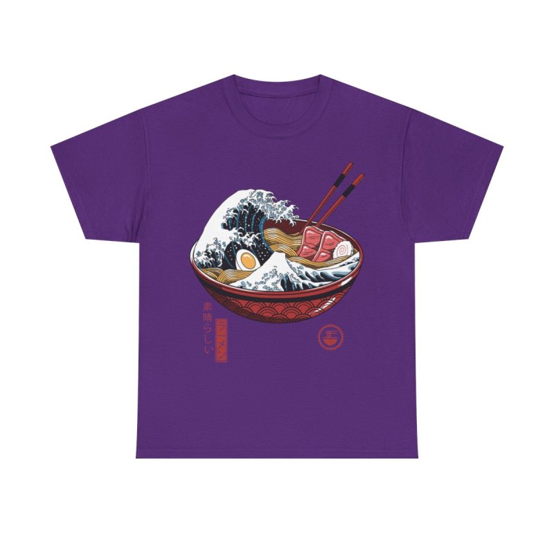 The Great Ramen Wave T-Shirt | Japanese Hokusai Art Foodie Unisex Heavy Cotton Tee