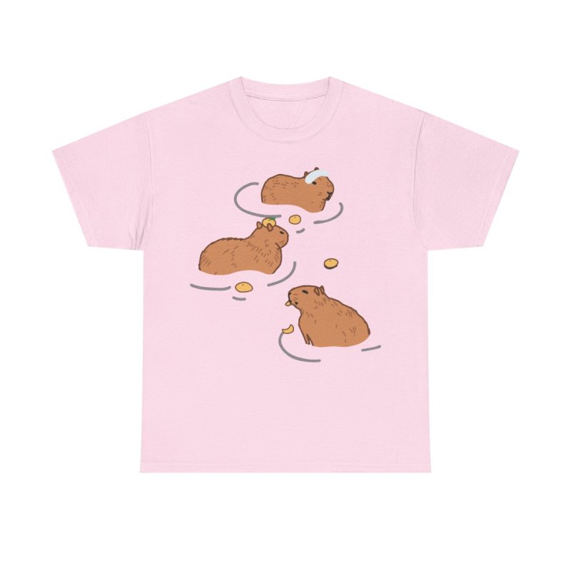 Capybara Bath T-Shirt | Cute Yuzu Spa Japanese Hot Spring Tee | Relaxed Zen Capybara Aesthetic Unisex Shirt